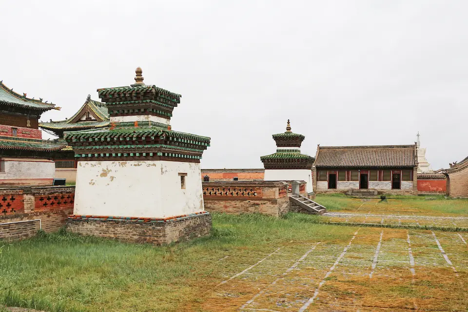 Erdene Zuu Monastery, built in 1586, remains a sacred site and architectural marvel in central Mongolia.